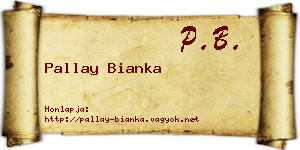 Pallay Bianka névjegykártya